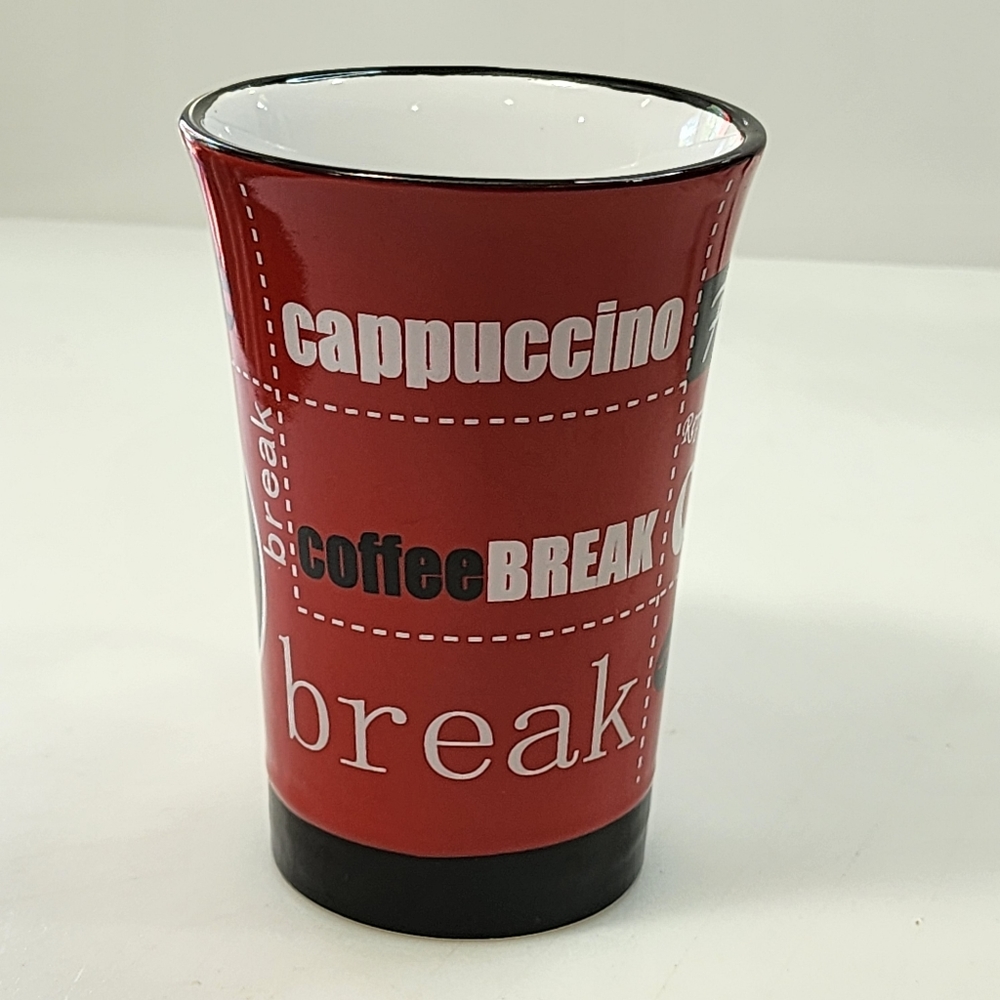 Red And White Ceramic‎ Cappuccino Cup Tea Coffee Mug 10 oz - Picture 14 of 15